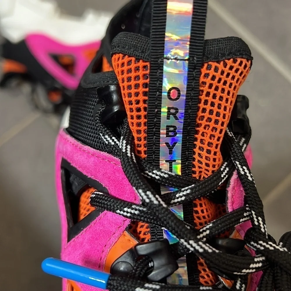 Alexander McQueen Orbyt Mid Sneakers 6.5 Fuchsia Orange summer luxe soft girl